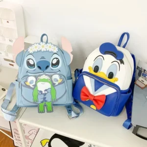 Disney Stich Donald Duck Rucksack Casual Cartoon Mädchen PU Tasche Mode Schöne Outdoor Frauen Tasche Kawaii Nette Schultern Tasche Geschenk
