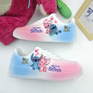 Anime Disney Stich Engel Sneaker Frauen Sommer Atmungsaktive Vielseitige Paare Cartoon Bord Schuhe Nette Studenten Freizeit Schuhe