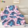 Disney Lilo & Stitch Pink Decke mit liebenswerten Stitch Prints Flanelldecke, weich und bequem, Heimdekoration 4