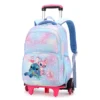 Disney Stitch Reisetasche für Mädchen mit Rädern, rollende Schultaschen, Trolley-Tasche, Rucksack auf Rädern, Mädchen-Trolley, Schulrucksäcke, Sac 3