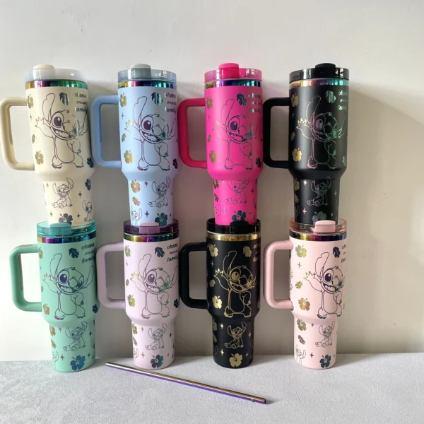 Thermo-Kaffeestichbecher mit Strohhalm, vakuumisolierter Edelstahlbecher, 40 Unzen Thermo-Eis-Reisebecher für den Außenbereich 3