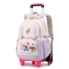 Disney Lilo Stitch Schulrucksack mit Rollen, Rollrucksack für Mädchen, Studentenrucksack mit Rollen, Trolley, Schultasche, Reisen 6