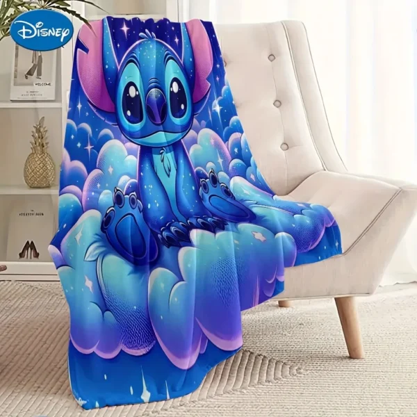 1PC Disney Stitch Decke für gemütliche, multifunktionale Decke, geeignet für Zuhause, Outdoor, Reisen, Camping, Nickerchenbezugdecke. 3