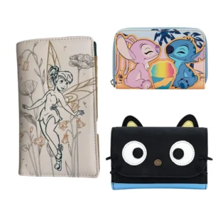 3 Stile Loungefly Disney Little Elf Stitch Freizeit Flip Cover Geldbörse Damen Geldbörse Geschenkkarte Tasche Doppelt gefaltete Geldbörse