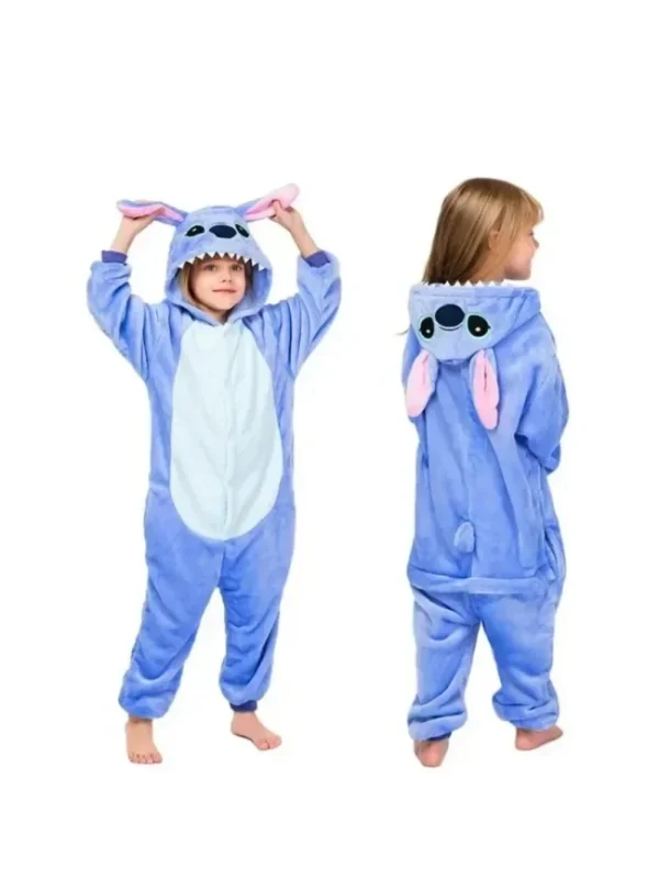 Disney Stich Onesies Erwachsene Pyjamas Unisex Blau Rosa Stich Cosplay Party Tragen Anime Pijama Junge Mädchen Pyjamas Kinder Frauen Nachtwäsche 5
