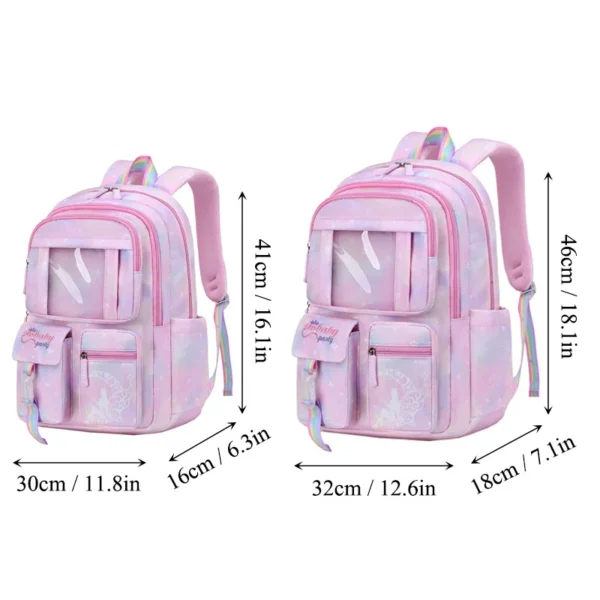 MINISO Disney Stitch Schultasche Kawaii Kuromi Verstellbare Träger Große Kapazität Rucksack Tasche Reduzieren Sie die Belastung Schützen Sie die Wirbelsäule Geschenk 6