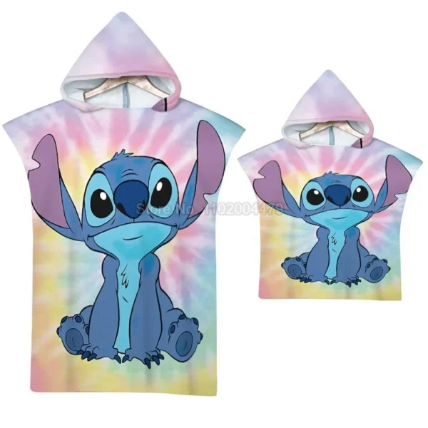 Baby Stich Bad Handtuch Kinder Mit Kapuze Cape Mantel Junge Mädchen Cartoon Schwimmen Strand Handtuch Kleinkind Robe Dekor