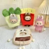 15/17 cm Labubu-Bettwäsche, dreiteiliges Set, Mini-Bett-Schlafsack, Kissen und Steppdecke, Zubehör, süßer Labubu-Hamburger-Schlafsack, Deko 4