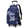 Disney Stitch 2-in-1-Trolley-Rucksack, cooler Sternenhimmel, riesige Kapazität, tragbar, wasserdicht, für die Schule, Rollrucksack 5