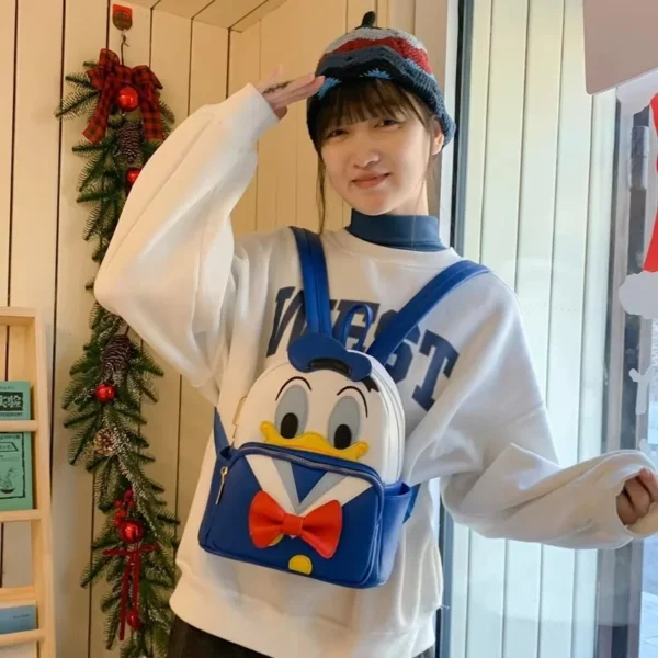 Disney Stich Donald Duck Rucksack Casual Cartoon Mädchen PU Tasche Mode Schöne Outdoor Frauen Tasche Kawaii Nette Schultern Tasche Geschenk 1