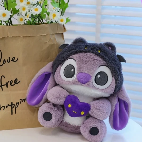 Kawaii Disney Anime Lila Stich Halten EINES Herz Plüsch Puppe Kawaii Weiches Kissen Gefüllte Puppe Beschwichtigen Spielzeug Kinder Geburtstag Geschenke 5