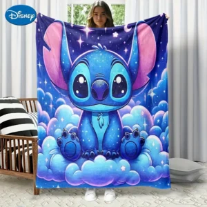 1PC Disney Stitch Decke für gemütliche, multifunktionale Decke, geeignet für Zuhause, Outdoor, Reisen, Camping, Nickerchenbezugdecke.