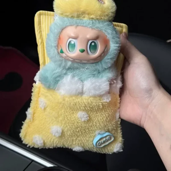 Für 15 cm 17 cm Labubu 3,0 Cartoon Stil Niedlichen Schlafsack Mit Augenmaske Labubu Kleidung Für Sammler Kleidung Spielzeug geschenk 2