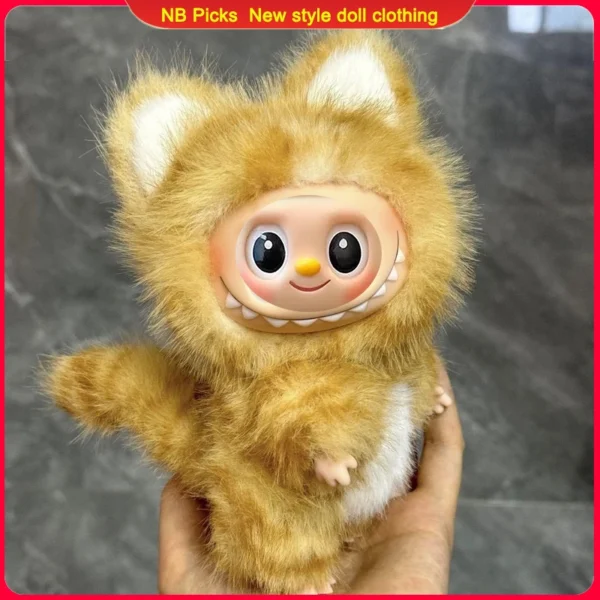 Neu eingetroffen für 17 cm Labubu-Kleidung, handgefertigte Cartoon-Pelzkleidung, japanische Anime-Hakimi-Katze, Sternenhimmel, Kleidungszubehör