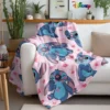 Disney Lilo & Stitch Pink Decke mit liebenswerten Stitch Prints Flanelldecke, weich und bequem, Heimdekoration 5