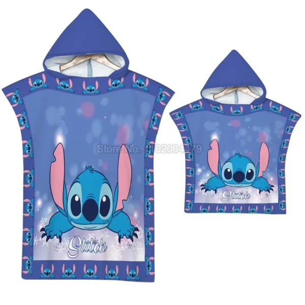 Baby Stich Bad Handtuch Kinder Mit Kapuze Cape Mantel Junge Mädchen Cartoon Schwimmen Strand Handtuch Kleinkind Robe Dekor 2
