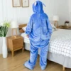 Disney Stitch Winter Erwachsenen Overall Herren und Damen Nachtwäsche Set integrierte Halloween Weihnachten Kapuze Anime Overall 4