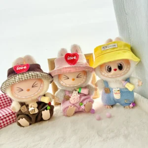 Labubu Puppe Puppenkleidung Eine oder Zwei Generation Labubu Anhänger Kleidung Labubu Sit Baby Kleidung Liebe Pullover Bär Ohr Hut Set