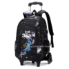 Disney Stitch 2-in-1-Trolley-Rucksack, cooler Sternenhimmel, riesige Kapazität, tragbar, wasserdicht, für die Schule, Rollrucksack 2