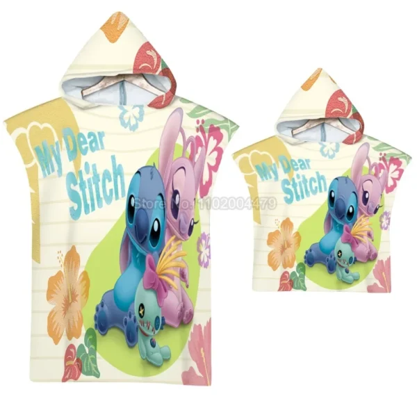 Baby Stich Bad Handtuch Kinder Mit Kapuze Cape Mantel Junge Mädchen Cartoon Schwimmen Strand Handtuch Kleinkind Robe Dekor 3