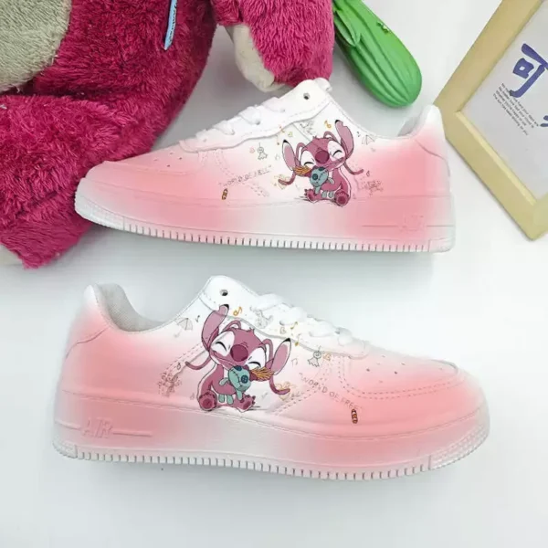 Anime Disney Stich Engel Sneaker Frauen Sommer Atmungsaktive Vielseitige Paare Cartoon Bord Schuhe Nette Studenten Freizeit Schuhe 4