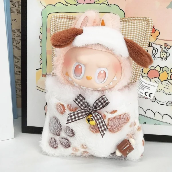 Für 15 cm 17 cm Labubu 3,0 Cartoon Stil Niedlichen Schlafsack Mit Augenmaske Labubu Kleidung Für Sammler Kleidung Spielzeug geschenk 5