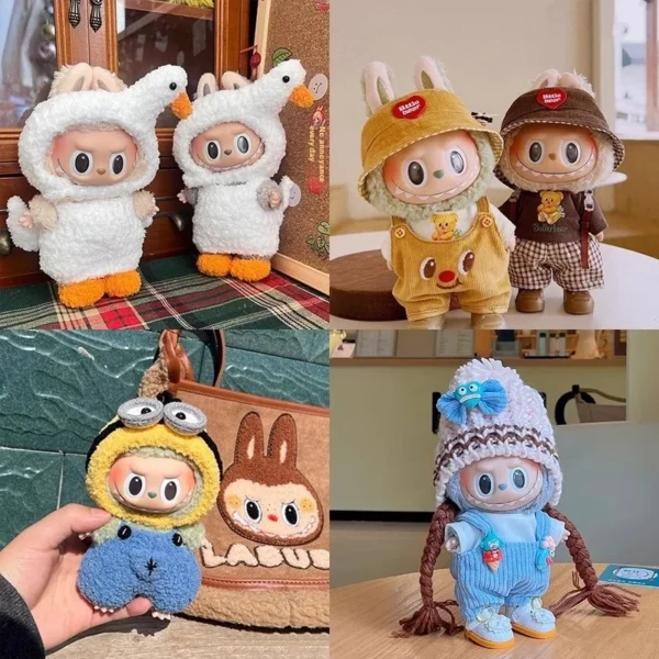 Das neue 2022 Mini Labubu ist nur für Babykleidung geeignet, 17 cm hängende Labubu-Vinyl-Puppenkleidungszubehör für Mädchengeschenke 3