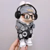 15 cm/17 cm Labubu Universal Hoodie Set Grau Trendiges Outfit mit Kamera Brille Kopfhörer & Canvas Schuhe Serie 1-3 kompatibel 2