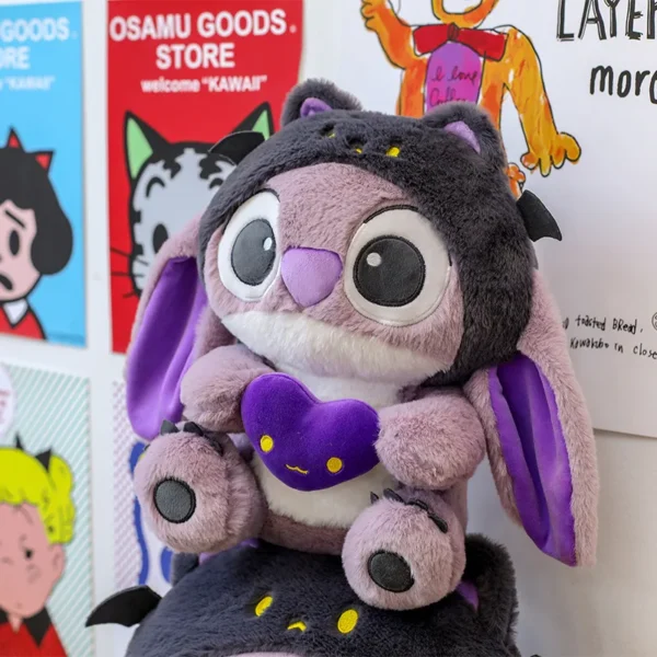 Kawaii Disney Anime Lila Stich Halten EINES Herz Plüsch Puppe Kawaii Weiches Kissen Gefüllte Puppe Beschwichtigen Spielzeug Kinder Geburtstag Geschenke 4