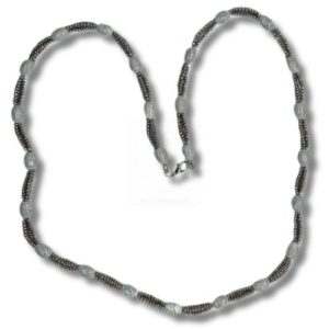 Halskette in Schwarz-Silber