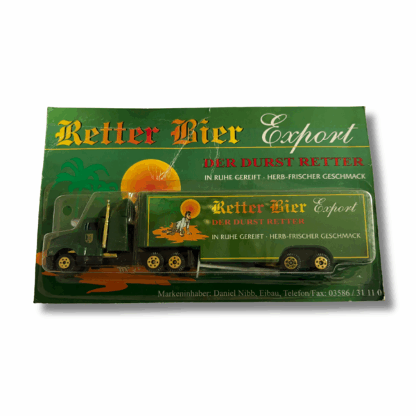 Sammlertruck „Retter Bier Export – Der Durstretter“ – Modell-LKW mit Anhänger in tropischem Design – Bild 2