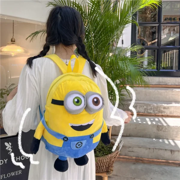 Ich – Einfach Unverbesserlich 4, neuer Cartoon-Anime-Plüsch-Rucksack, Minions-Puppe, große Schultasche, große Kapazität, Studenten-Cartoon-Rucksack, Geschenk 2