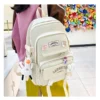 5-teiliges Set mit kostenlosen Anhängern im Waldstil, koreanische Version, lässiger Harajuku-Studentenrucksack für Mädchen mit großer Kapazität 6