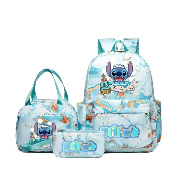 3-teiliges Rucksack-Set mit Stichdruck, mit Tragetasche und Tasche, großer, leichter und atmungsaktiver Outdoor-Rucksack 5