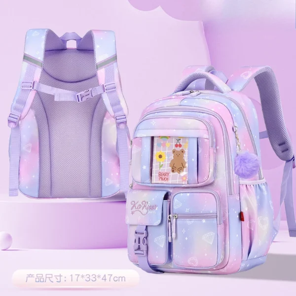 Kinder Schultaschen Mädchen Rosa Prinzessin Orthopädische Rucksäcke Grundschüler Wasserdichte Mädchen Büchertasche Kinder Schulranzen 5