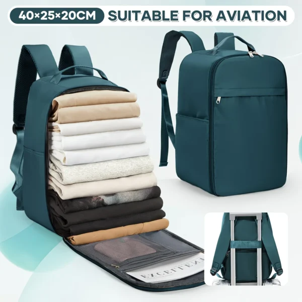 Flugzeug-Handgepäck-Rucksack für Ryanair 40 x 20 x 25 Kabinentasche, leichter Flugzeug-Tragetaschen-Reiserucksack für kurze Entfernungen