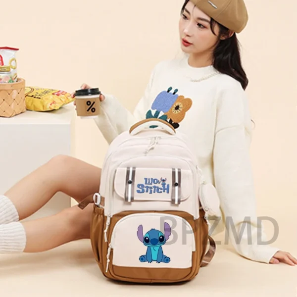 Lilo Stitch Rucksack für Mädchen, Teenager, Studenten, Schulanfang, Rucksack, Geldbörse, wasserdicht, Freizeittasche, Damen, Mochila, Laptoptasche 5