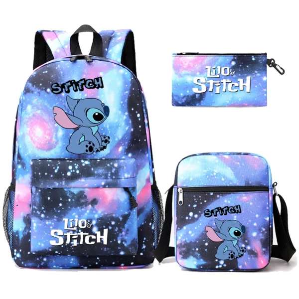 3 Teile/satz Rucksack Lilo und Stitch Schule Taschen für Teenager Mädchen Rucksäcke Frauen Schul Leinwand Rucksack Escolar 5