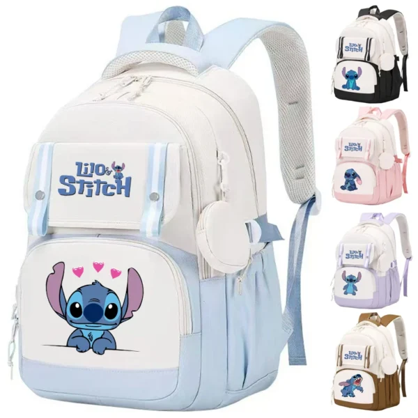 Lilo Stitch Rucksack für Mädchen, Teenager, Studenten, Schulanfang, Rucksack, Geldbörse, wasserdicht, Freizeittasche, Damen, Mochila, Laptoptasche