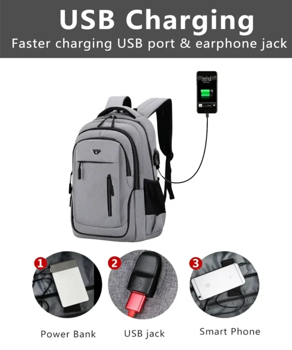 Große Kapazität Rucksack Männer Laptop Rucksäcke 15,6 Oxford Schwarz Solide Hohe Schule Taschen Teen College Boy Gril Student Rucksack 3