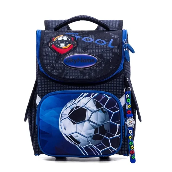 Neuer orthopädischer Rucksack der 1.–2. für Jungen, Cartoon-3D-Fußball-Schultasche, Kinderrucksack, Grundschule, wasserdichte Büchertaschen 6