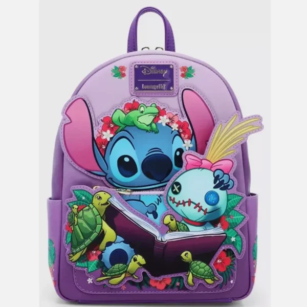 Disney Loungefly Rucksack Lilo & Stitch Rucksack Niedlicher Cartoon-Mädchen-Rucksack Grundschulrucksack als Geschenk für Freundin 2