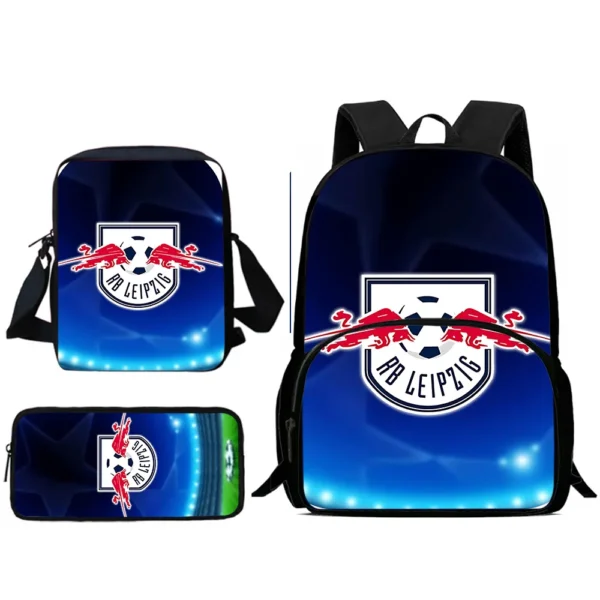 Kinderrucksäcke Fußball RB L-LeipzigS Umhängetasche Federmäppchen Schüler Schultaschen mit großer Kapazität für Jungen Mädchen Bestes Geschenk 3