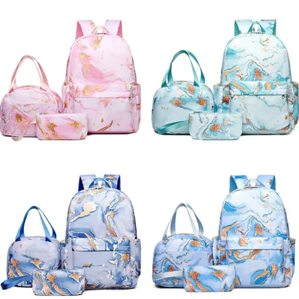 3-teiliges Set Lilo Stitch Schüler Schultasche Mädchen Junge Kind Rucksack Doppel Umhängetasche Reise Stift Tasche Büchertasche Laptop Sets Urlaub Geschenk 2