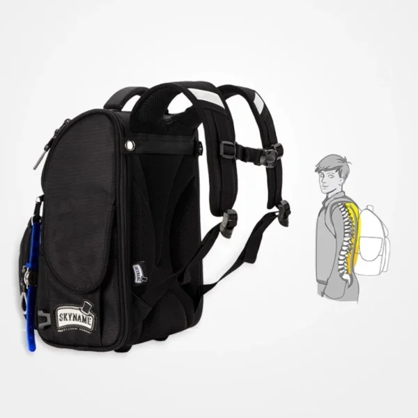 Neuer orthopädischer Rucksack der 1.–2. für Jungen, Cartoon-3D-Fußball-Schultasche, Kinderrucksack, Grundschule, wasserdichte Büchertaschen 4
