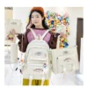 5-teiliges Set mit kostenlosen Anhängern im Waldstil, koreanische Version, lässiger Harajuku-Studentenrucksack für Mädchen mit großer Kapazität 3