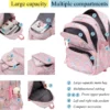 Disney Stitch Print Räder Schultaschen Mädchen Rucksäcke mit Rad Trolley Gepäck Rucksack mit Rollen Wasserdichte Schultaschen Geschenk 2