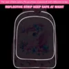 3-teiliger Rollrucksack für Mädchen und Kinder, Schulrucksack mit Rollen, mit Mittagessen- und Stifttasche, rosa Schmetterling, im Dunkeln leuchtende Funktion 6