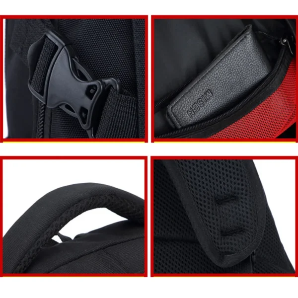 Männer Multifunktions USB Lade Mode Business Casual Reise Anti-Diebstahl Wasserdicht 17 Zoll Laptop Rucksack Schultasche 6
