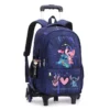 Disney Stitch Rucksack mit Rädern, Kurzstrecken-Reisetasche, großes Fassungsvermögen, Studentenrucksack für den Schulanfang, Cartoon-Trolley-Tasche 2
